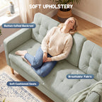 3 Seater Sofa, 169cm Couch with Hidden Storage, Wood Legs, Light Grey