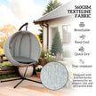 Leaf-pattern hanging egg chair – image 5