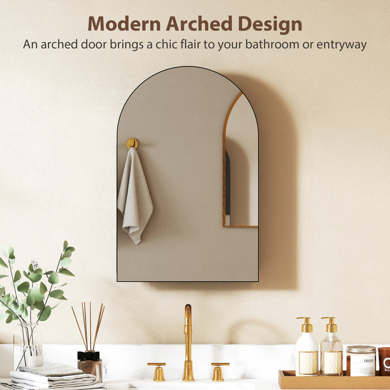 Arched black mirror cabinet – image 4