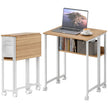 HOMCOM 63 cm Drop Leaf Writing Work Desk - Natural Wood Finish – view 10