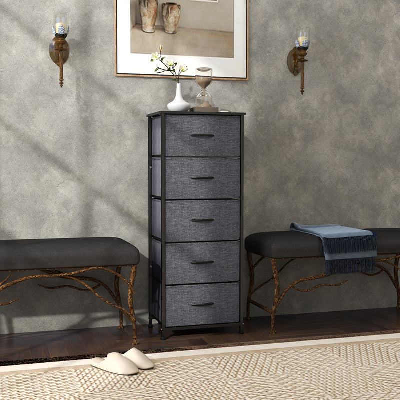 Tall 5-drawer fabric chest – image 2
