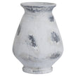Naxos large antique white ceramic vase, front view
