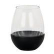Neris large glass hurricane candle holder with black base