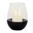 Neris large holder with an LED pillar candle inside