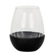 Neris medium glass hurricane candle holder with black base