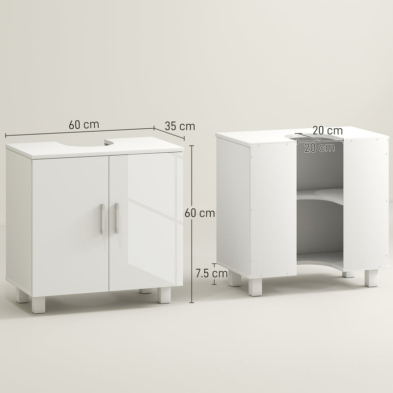 High gloss white under sink cabinet – image 3