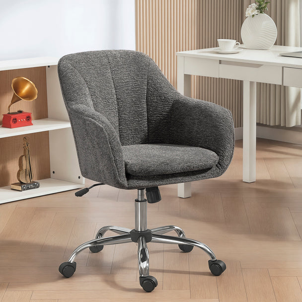 HOMCOM Snow Flannel Office Chair - Grey – view 2