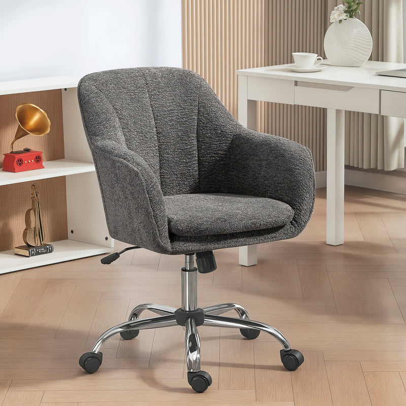 HOMCOM Snow Flannel Office Chair - Grey – view 2