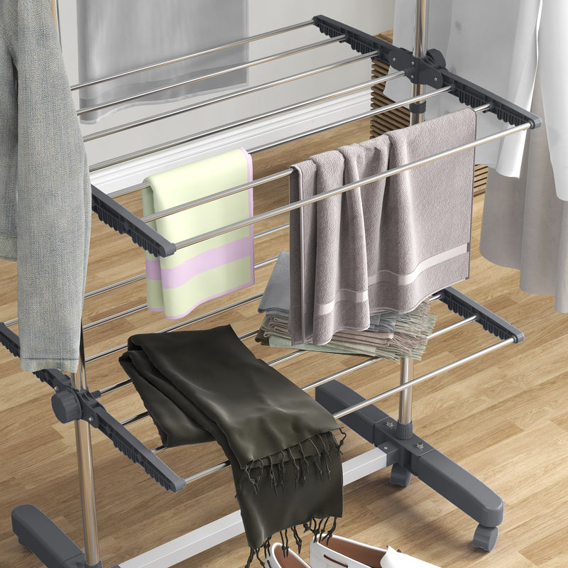 4-tier clothes airer, grey – image 9
