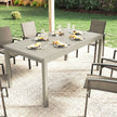 Extending garden dining table light grey wood effect – image 8