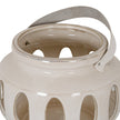 Close-up of the handle and rim of the oval window lantern