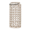 Novi medium cream ceramic window lantern on white