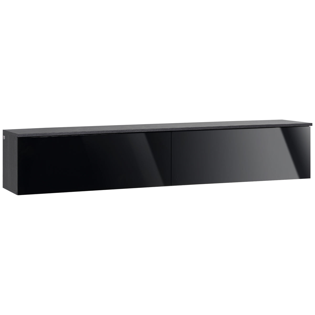 160 cm High Gloss Floating TV Unit – Grey & Black