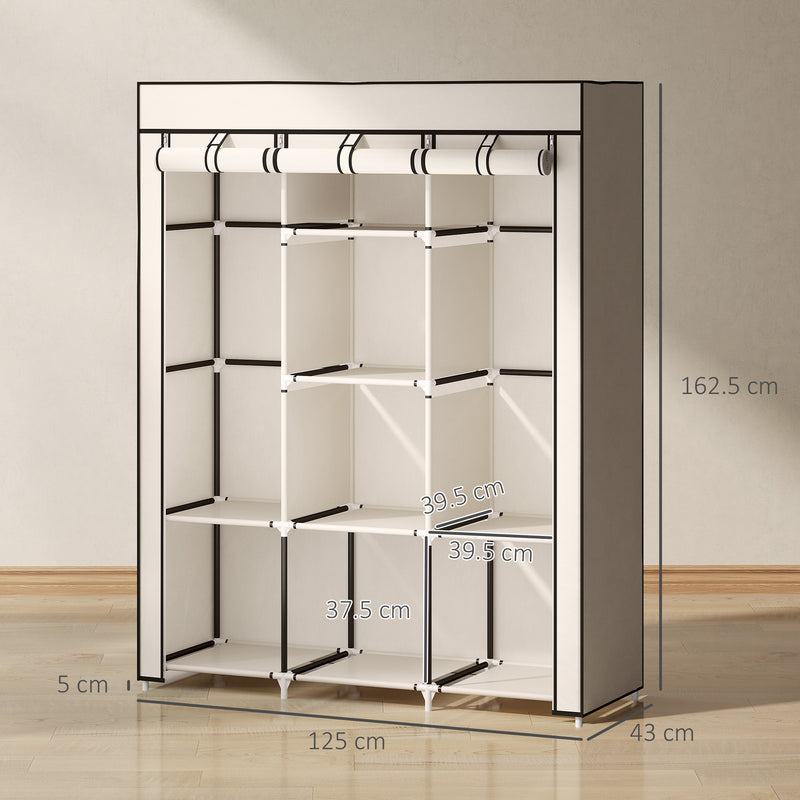 125 cm cream fabric wardrobe – image 3