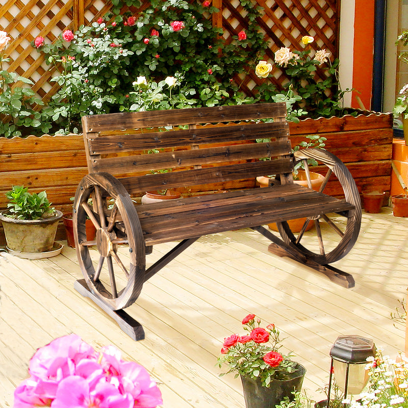Wagon wheel arm bench – image 2