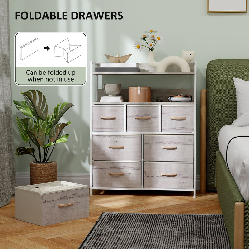 White & natural 7-drawer storage unit – image 6