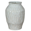 Numa off-white textured ceramic vase, front view