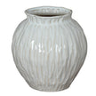 Numa round off-white textured ceramic vase, front view