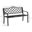 Outsunny 2-Seater Garden Bench Antique Loveseat for Yard, Lawn, Porch, Patio, Steel – view 3