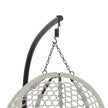 Outsunny Hanging Egg Chair, Indoor Outdoor Rattan Hammock Swing Chair with Stand, Safety Strap, Foldable Basket, Light – view 10