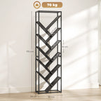 10 Shelf Industrial-Style Bookshelf - Black/Grey