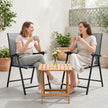 Outsunny Folding Garden Chairs Set of 2, Foldable Garden Dining Chairs with High Back, Armrests, Texteline Seat, Light – view 9