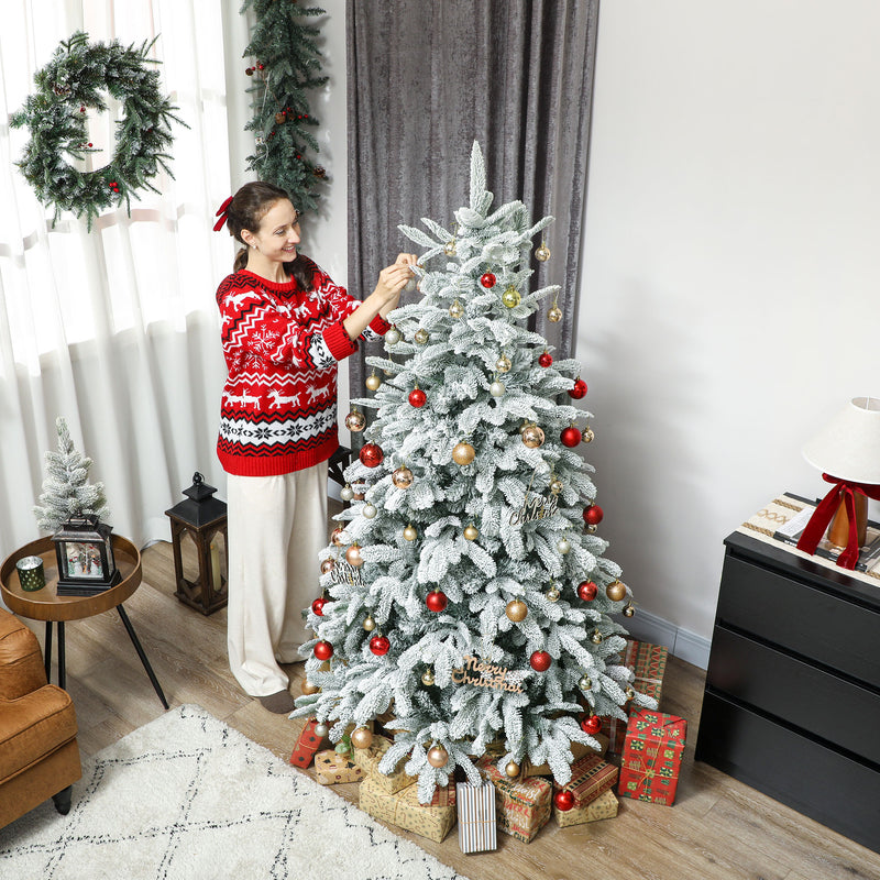 6ft snow-kissed flocked Christmas tree – image 8
