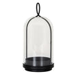 Nysa large glass cloche candle holder with black frame