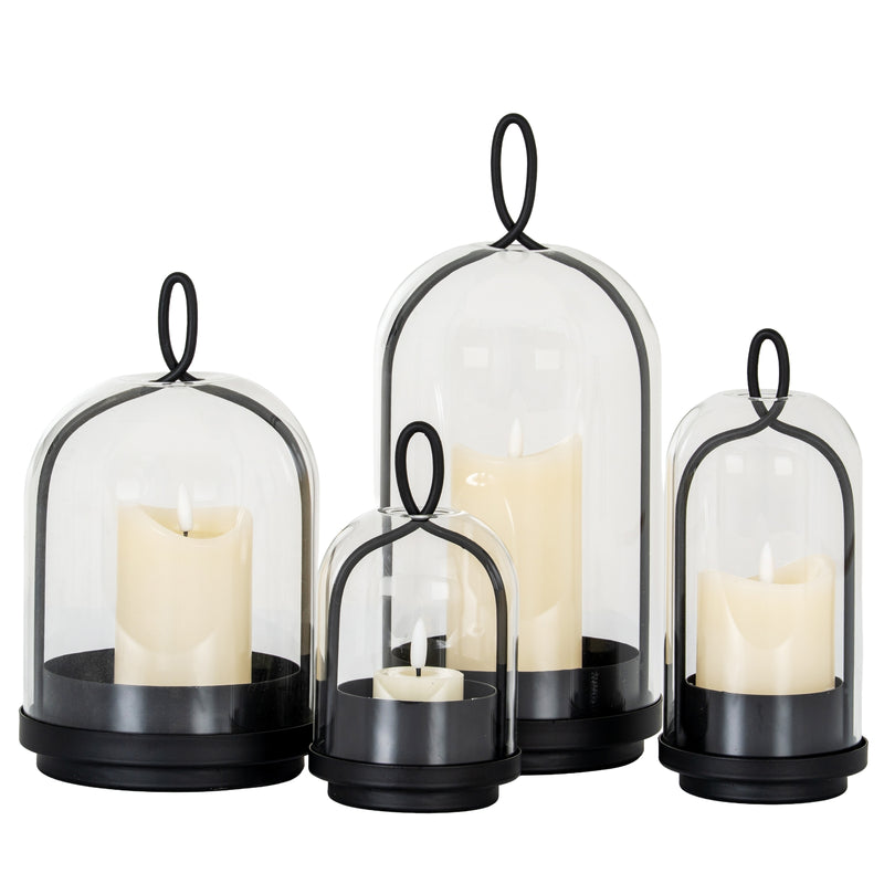 Glass cloche candle holders in four sizes, other sizes sold separately