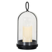 Nysa large cloche candle holder with an LED candle inside