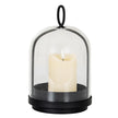 Nysa medium cloche candle holder with an LED candle inside