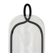 Close-up of the black loop handle on the Nyx medium glass cloche