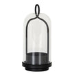 Nyx medium glass cloche candle holder with black frame