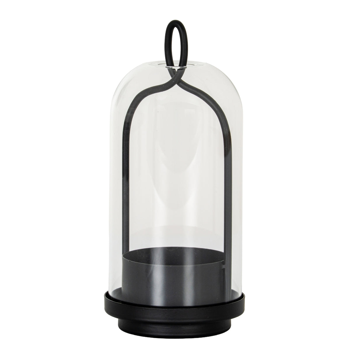 Nyx medium glass cloche candle holder with black frame