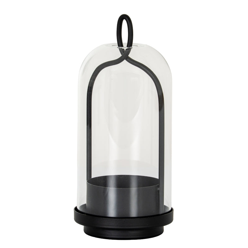 Nyx medium glass cloche candle holder with black frame