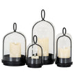 Glass cloche candle holders in four sizes, other sizes sold separately
