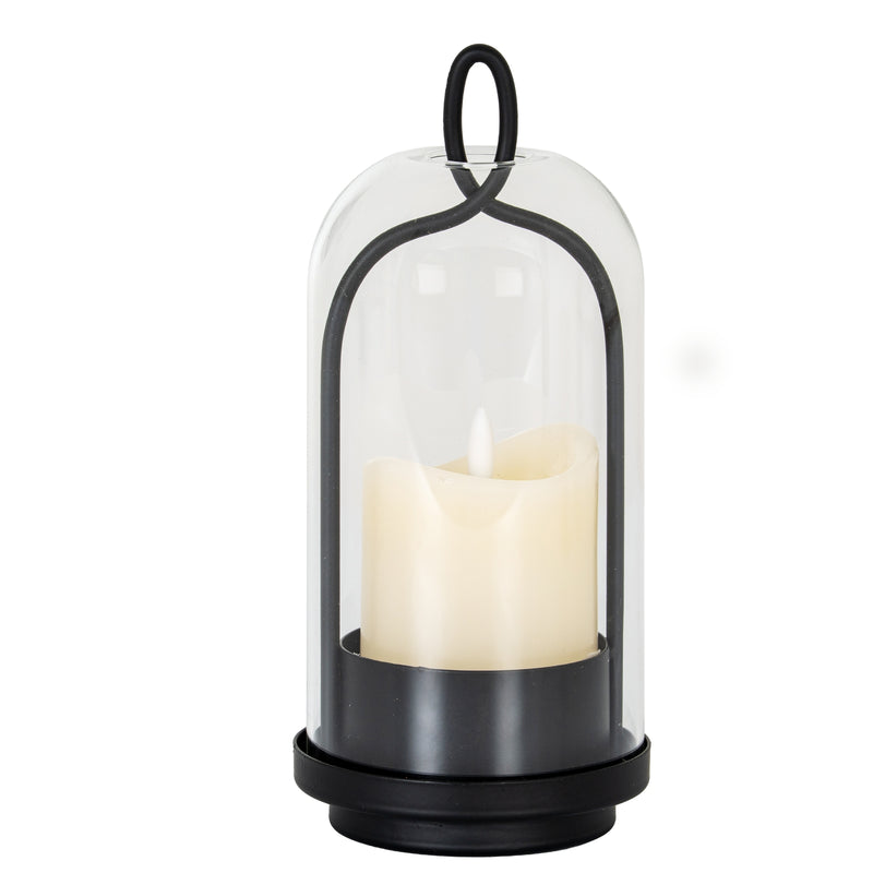 Nyx medium cloche candle holder with an LED candle inside