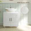 High gloss white under sink cabinet – image 6