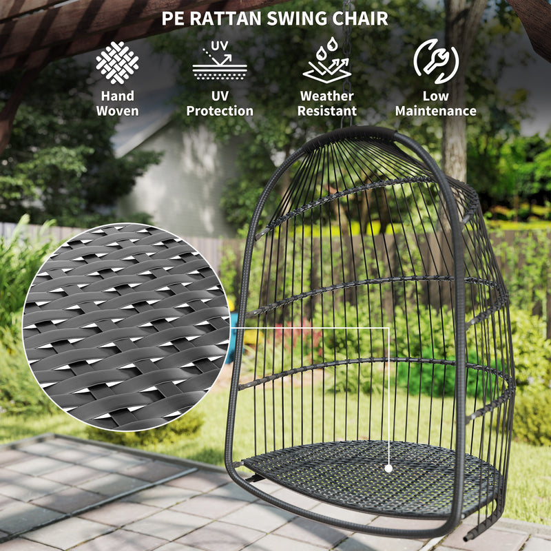 Rattan hanging egg chair – image 5