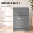 HOMCOM Three-Drawer Simple Bedside Table - Grey – view 6