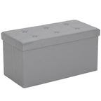 Storage Ottoman Bench, 89L PU Leather Folding Foot Rest Stool, End of Bed Bench, Easy Assembly, for Living Room, Bedroom, Entryway, Grey