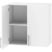 HOMCOM Bathroom Wall Cabinet, Wall-Mounted Bathroom Storage Cabinet with 2 Doors, Adjustable Shelf, High Gloss White
