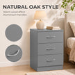 HOMCOM Three-Drawer Simple Bedside Table - Grey – view 5