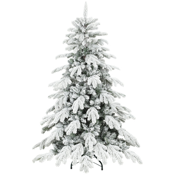 5ft wide heavily snow-flocked artificial Christmas tree