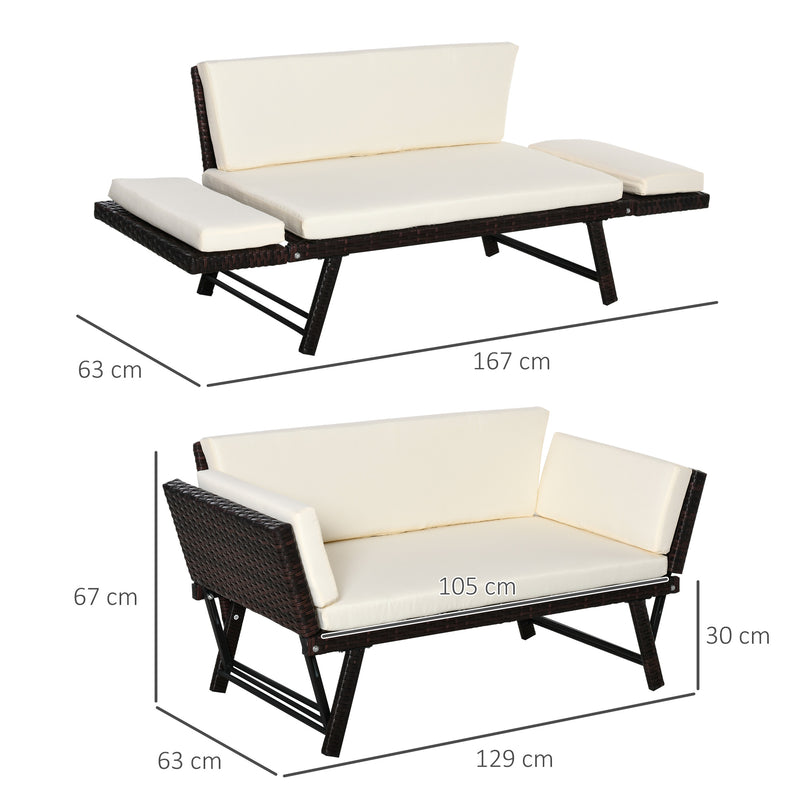 2-in-1 rattan sofa daybed – image 3