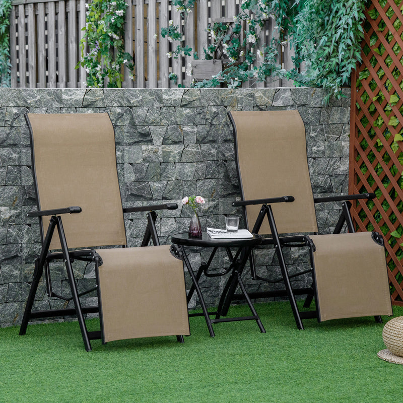 Set of 2 folding reclining garden chairs – image 2