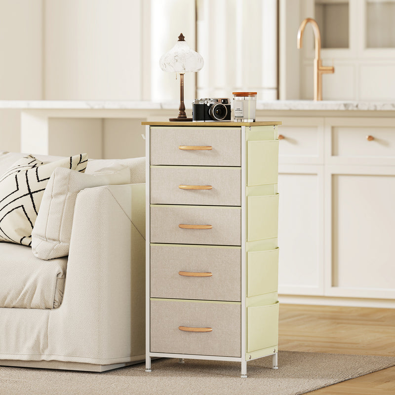 5-drawer fabric chest with side pockets – image 9