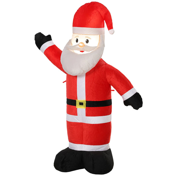 5ft Velvet-Look Santa Christmas Inflatable on a white background
