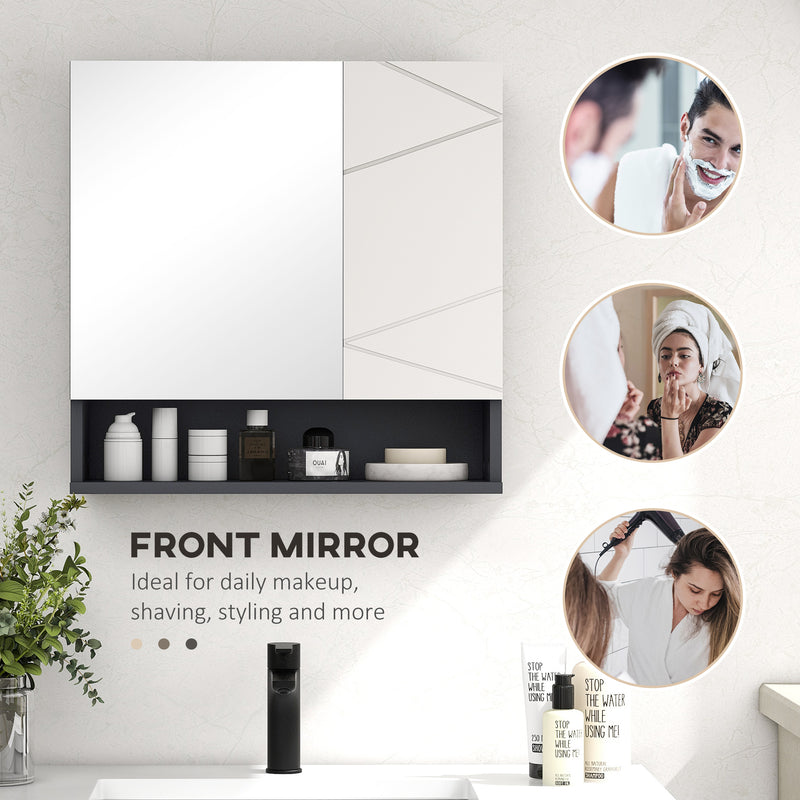 Grey bathroom mirror cabinet – image 6