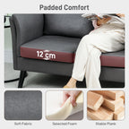 Two-Seater Leathaire Sofa - Grey